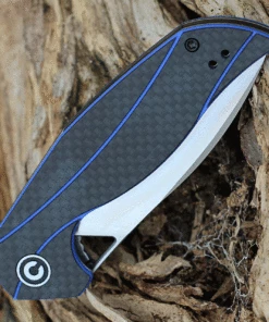 CIVIVI Knives CIVIVI Anthropos C903B, 3.25" D2 Satin Drop Point Plain Blade, Blue G-10 Handles w/ Carbon Fiber Overlay -Buck Knives Sales c903b.3 29363.1628005413