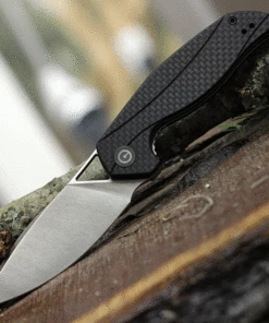 CIVIVI Knives CIVIVI Anthropos C903C, 3.25" D2 Satin Drop Point Blade, Black G-10 Handle w/ Carbon Fiber Overlay