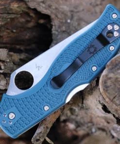 Spyderco Knives Spyderco Stretch 2 Straight Spine C90FP2K390, 3.43" Satin K390 Blade, Blue FRN Handle -Buck Knives Sales c90fp2k390.2 37622.1627317622
