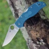 Spyderco Knives Spyderco Stretch 2 Straight Spine C90FP2K390, 3.43" Satin K390 Blade, Blue FRN Handle