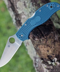 Spyderco Knives Spyderco Stretch 2 Straight Spine C90FP2K390, 3.43" Satin K390 Blade, Blue FRN Handle