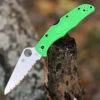 Spyderco Knives Spyderco Pacific Salt 2 C91FSGR2, 3.78" LC200N Satin SpyderEdge Blade, Green FRN Handle