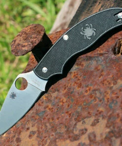 Spyderco Knives Spyderco C94PBK UK Penknife LeafShaped, 2.93" CTS-BD1N Blade, Black FRN Handle