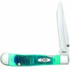 Case 25594 Kickstart A/O Trapperlock, Caribbean Blue Bone with Pocket Clip (6154AC SS)