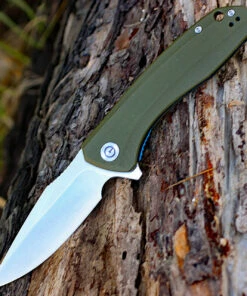 CIVIVI Knives CIVIVI Baklash C801A, 3.5" 9Cr18MoV Satin Drop Point Plain Blade, OD Green G-10 Handles