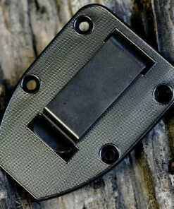 ESEE Knives, 4S-OD, Green Blade, Combo Edge, Orange G-10 Handle, Black Molded Sheath and Clip Plate -Buck Knives Sales clip plate 1 76998.1566585870