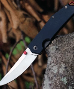 GiantMouse Giant Mouse Ace Clyde-Black-Alu, 3.0" N690 Steel Satin Plain Blade, Black Aluminum Handle