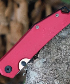 GiantMouse Giant Mouse Ace Clyde-Red-Alu, 3.0" N690 Steel Satin Plain Blade, Red Aluminum Handle -Buck Knives Sales clyde red alu.3 31124.1622147891