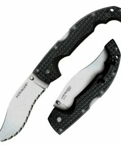 Cold Steel XL Voyager Vaquero, 5.5" AUS10A Combo Blade, Black Griv-Ex™ Handle (29AXVS)