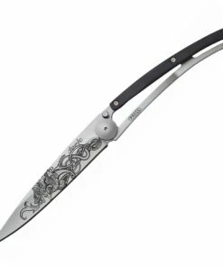 Deejo Knives Deejo DEE1CB019 Viking Dragon Granadilla, 3 3/4" Z40C13 SS Plain Blade Granadilla Wood Handle