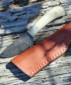 Damascus Blade Knife Damascus 1080BO Skinner, 3" Damascus Plain Blade, White Smooth Bone Handle -Buck Knives Sales dm1080bo 1 81047.1566585950