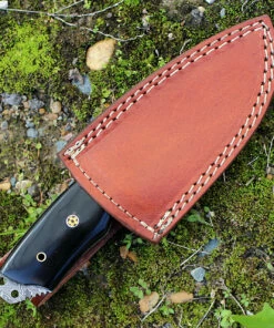 Damascus Blade Knife Damascus 1128HN Fixed Blade, 3.5" Damascus Plain Blade, Buffalo Horn Handle -Buck Knives Sales dm1128hn 1 71795.1566585965