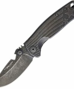 DPx HEST/F Urban Titanium Black Framelock, 2.9" CPM S35VN Plain Blade, Flag, DPXHSF032