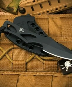 Spartan Blades Enyo Fixed Blade SBBL2BK, 2.7" AUS-8A Black Plain Blade, Black AUS-8A Handle