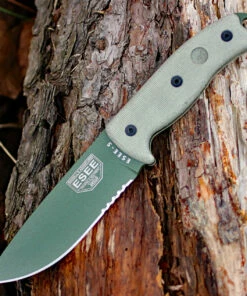 ESEE Knives ESEE Cutlery Model 5, Green Canvas Micarta, OD Blade, Kydex Sheath, Combo Edge