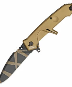 Extrema Ratio MF2 Folding Knife EX133MF2, 4.5" N690 Desert Warfare Plain Blade, Tan Aluminum Handle