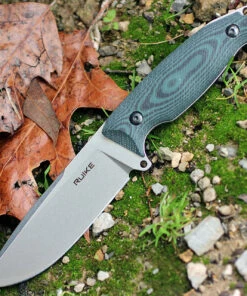 Ruike Jager F118G, 4.5" 14C28N Plain Blade, Black/Green G-10 Handle