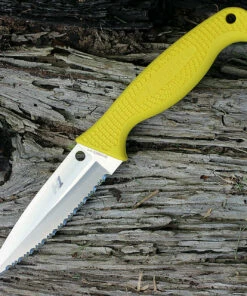 Spyderco Knives Spyderco FB40SYL Fish Hunter, 4.39" H-1 Serrated, Yellow FRN Handle