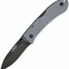 Ka-Bar Dozier Folding Hunter, Grey KA4062GY, 3" AUS 8A Stainless Steel Plain Blade, Grey Zytel Handle