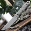 Fox Knives USA Ryu Tactical Fixed Blade FOX634MOD, 5.3" Niolox Stonewash Plain Blade, Green Micarta Handle