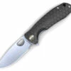 Honey Badger Knives Medium Flipper HB1011, 3.19" 8Cr13MoV Satin Drop Point Plain Blade, Black FRN Handle