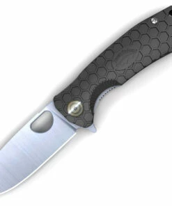 Honey Badger Knives Medium D2 Flipper HB1016, 3.19" D2 Satin Drop Point Plain Blade, Black FRN Handle