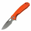 Honey Badger Knives Medium Flipper HB1019, 3.19" 8CR13MoV Satin Drop Point Plain Blade, Orange FRN Handle