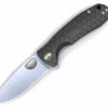 Honey Badger Knives Small D2 Flipper HB1026, 2.81" D2 Satin Drop Point Plain Blade, Black FRN Handle