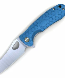 Honey Badger Knives Large Warncleaver Flipper HB1034, 3.63" 8Cr13MoV Satin Warncleaver Plain Blade, Blue FRN Handle