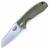 Honey Badger Knives Medium Warncleaver Flipper HB1040, 3.19" 8Cr13MoV Satin Warncleaver Plain Blade, Green FRN Handle