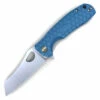 Honey Badger Knives Medium Warncleaver Flipper HB1041, 3.19" 8Cr13MoV Satin Warncleaver Plain Blade, Blue FRN Handle