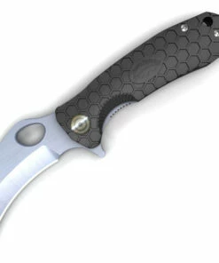 Honey Badger Knives Large Claw Flipper HB1101, 3.38" 8Cr13Mov Claw Smooth Plain Blade, Black FRN Handle