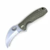 Honey Badger Knives Medium Claw Flipper HB1133, 3.0" 8Cr13Mov Claw Serrated Blade, Green FRN Handle