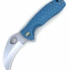 Honey Badger Knives Large Claw Flipper HB1137, 3.38" 8Cr13Mov Claw Plain Blade, Blue FRN Handle