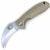 Honey Badger Knives Small Claw Flipper HB1142, 2.75" 8Cr13Mov Claw Plain Blade, Tan FRN Handle