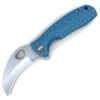Honey Badger Knives Medium Claw Flipper HB1149, 3.0" 8Cr13Mov Claw Plain Blade, Blue FRN Handle