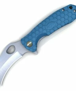 Honey Badger Knives Medium Claw Flipper HB1149, 3.0" 8Cr13Mov Claw Plain Blade, Blue FRN Handle