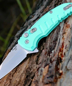 Hogue 24163 X1-Microflip 2.75" CPM-154 Wharncliffe Blade, Aquamarine Aluminum Handle