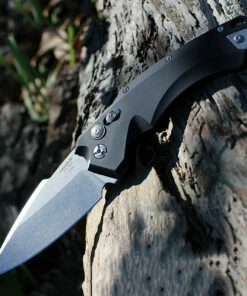 Hogue 34510 EX-A05, 4" Folder CPM154 Spear Point Blade Tumbled Finish-Black Aluminum Frame