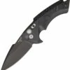 Hogue 34579 X5 Button Lock Folder, 3.5" CPM-154 Black Spear Point Blade-Black Aluminum Frame/G-Mascus Black G-10