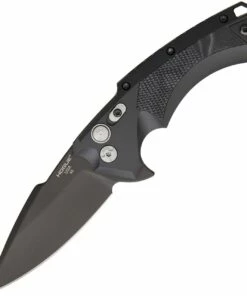 Hogue 34579 X5 Button Lock Folder, 3.5" CPM-154 Black Spear Point Blade-Black Aluminum Frame/G-Mascus Black G-10