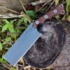 TOPS Nata TNAT-01, 6.50" 1095 Acid Rain Blade, Black Canvas/Brown Burlap Micarta Handle
