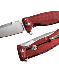 LionSteel Lion Steel SR11 ARS Red, 3.50" Sleipner SS Satin Plain Blade, Red Aluminum Handles