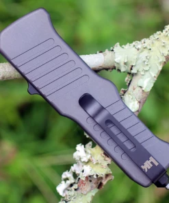 HK Knives HK Mini Incursion OTF Automatic, 2.95" Black PVD Tanto Blade, Matte Grey Aluminum Frame-54042 -Buck Knives Sales image 47574.1572556344