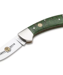 Boker 3000 Anniversary 150 Lockback-116100 , Green Curly Brich Wood - Limited to 150