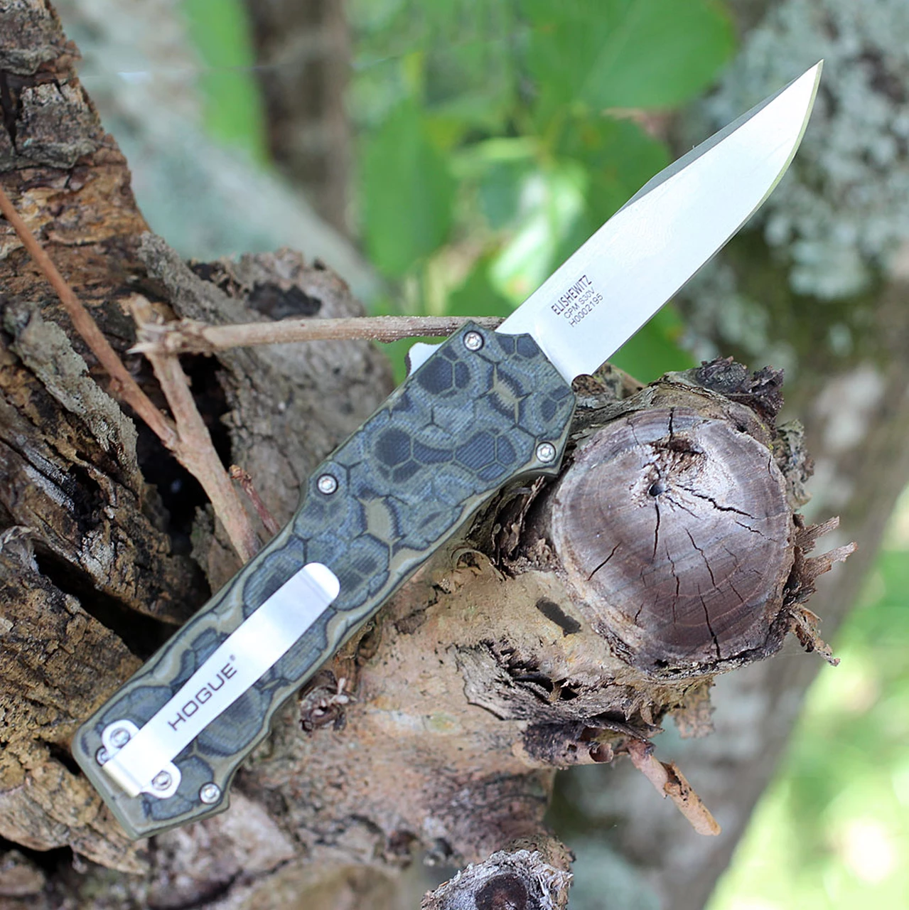 Hogue Compound 34038, 3.5" CPM S30V Clip Point Tumbled Blade, G-Mascus Green G-10 Handle 2 Hogue Compound 34038, 3.5" CPM S30V Clip Point Tumbled Blade, G-Mascus Green G-10 Handle - Image 2