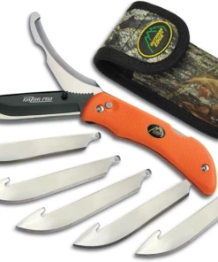 Outdoor Edge Razor Pro Orange, OERO20, 3 1/2" Blade, Orange Rubberized TPR Handle