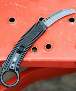 CobraTec Knives CTBK Karambit, 2.75" D2 Steel Blackwash Blade, Aluminum Handle