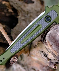 Kershaw Knives Kershaw 7150OLSW Launch 8, 3.5" CPM 154 Plain Blade, Olive Green Aluminum/Carbon Fiber Insert Handle -Buck Knives Sales image 85715.1571936359