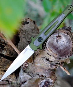 Kershaw Knives Kershaw 7150OLSW Launch 8, 3.5" CPM 154 Plain Blade, Olive Green Aluminum/Carbon Fiber Insert Handle